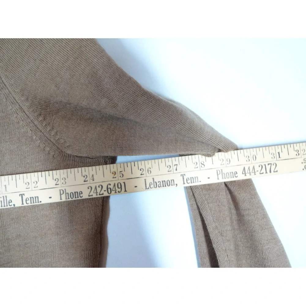 Banana Republic 100% Merino Extra Fine Wool 1/4 Zip Sweater XL Tan Camel Mock